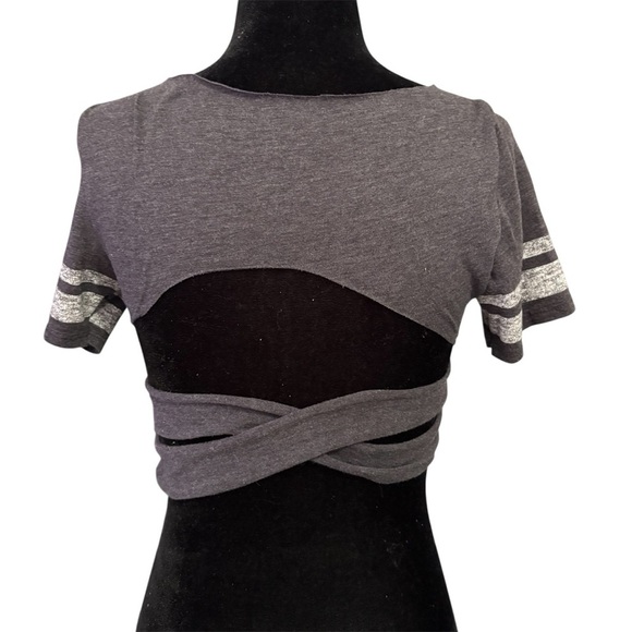Custom Rework Pittsburgh Steelers Gray Crop Top | Ring | Upcycle | Gameday | S/M - Picture 2 of 3